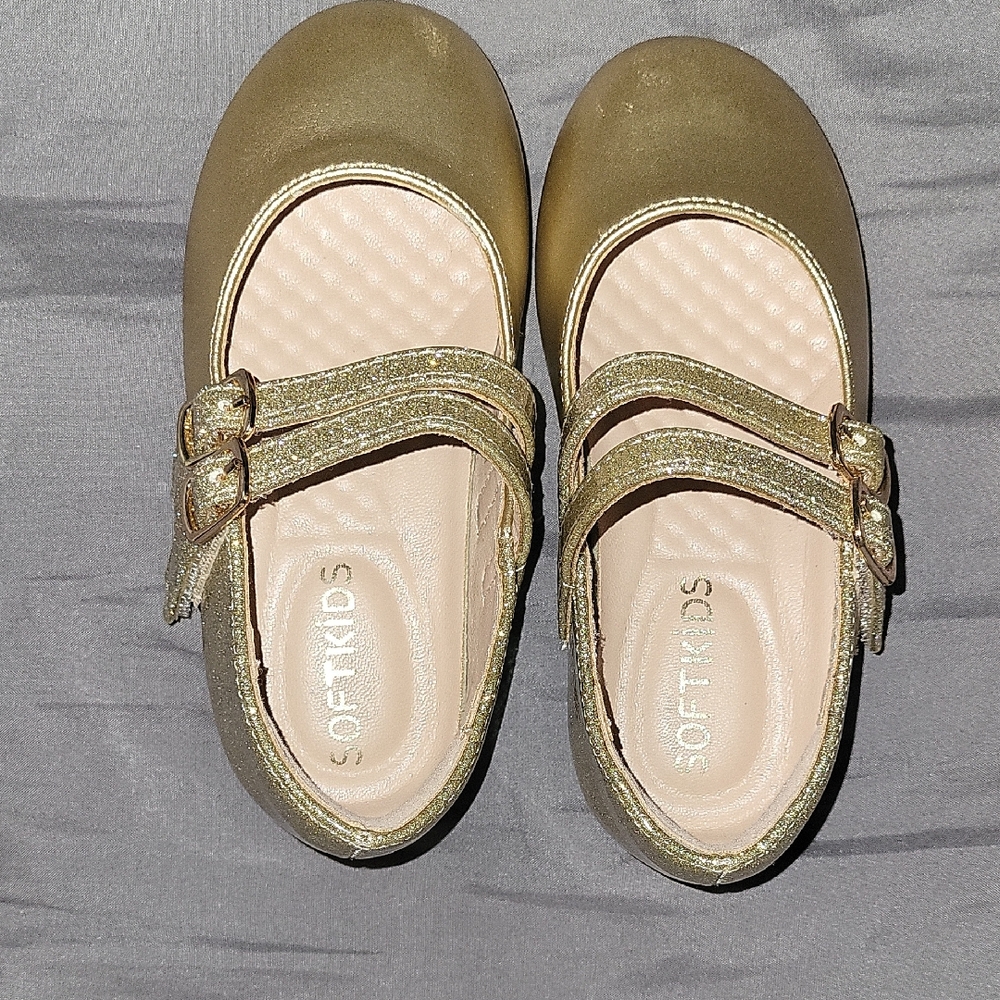 Gold Double Strap Dress Shoes